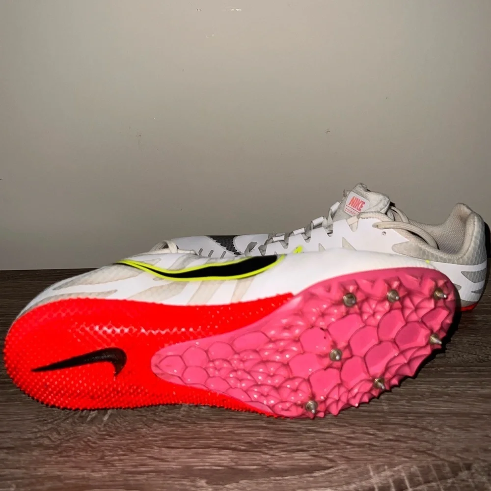 Nike White Black and Pink Track Shoes Sz 11.5